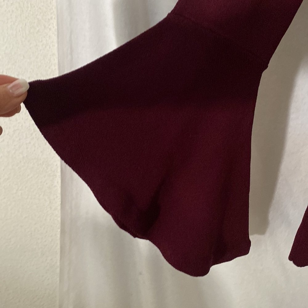 INC bell sleeve, Cabernet Top new w/tags - Picture 3 of 5